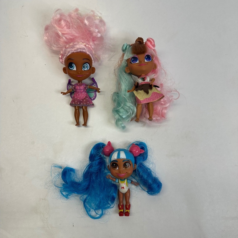 Hairdorables Doll Lot 3pc Big Hair Don't Care Fairy Sweets Blue Pink Just Play